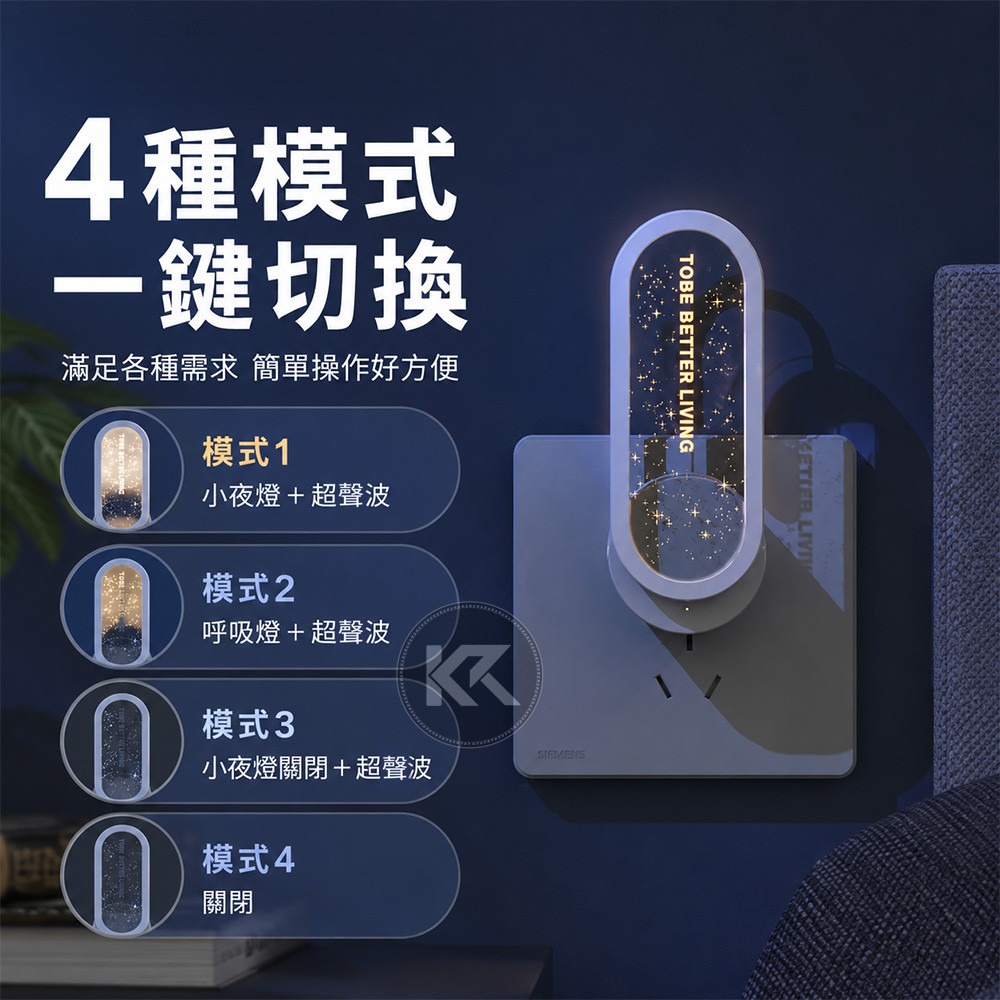 超聲波驅蚊器 滿天星驅蚊機 驅蚊夜燈 無耗材 除蟎儀 驅蚊蟲 防蟑螂 螞蟻 跳蚤 聲波驅蚊 驅蚊燈-細節圖5
