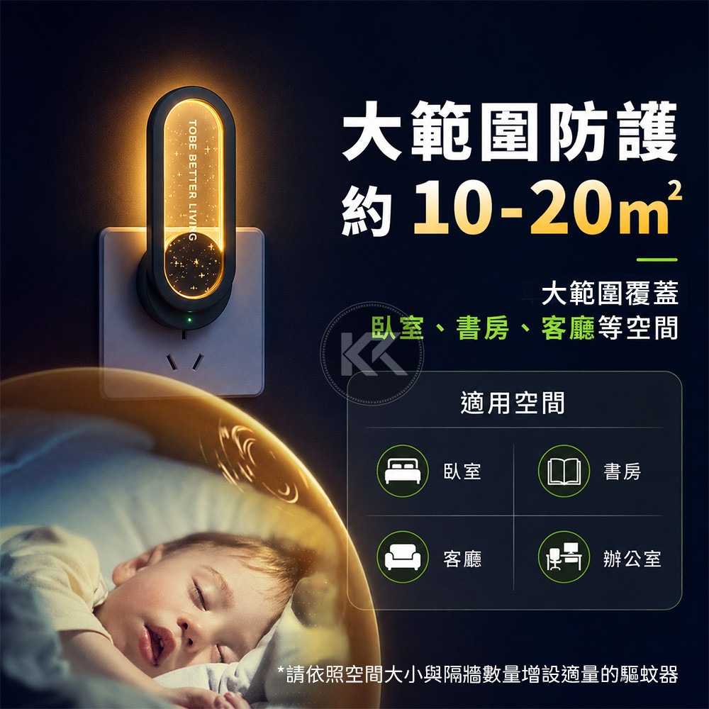 超聲波驅蚊器 滿天星驅蚊機 驅蚊夜燈 無耗材 除蟎儀 驅蚊蟲 防蟑螂 螞蟻 跳蚤 聲波驅蚊 驅蚊燈-細節圖6