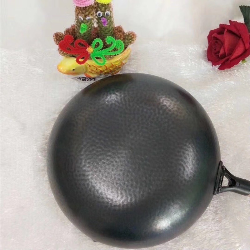 32cm不易沾老鐵鍋 章丘老鐵鍋 鐵鍋 炒鍋 贈送杉木鍋蓋-細節圖5