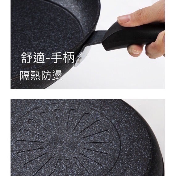 30cm 28cm 韓式麥飯石不沾鍋 炒鍋 平底鍋 煎鍋 玻璃蓋 不沾鍋 不挑爐灶-細節圖5