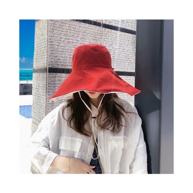 15cm超大帽檐雙面漁夫帽 遮陽帽 贈送防風繩 漁夫帽-細節圖9