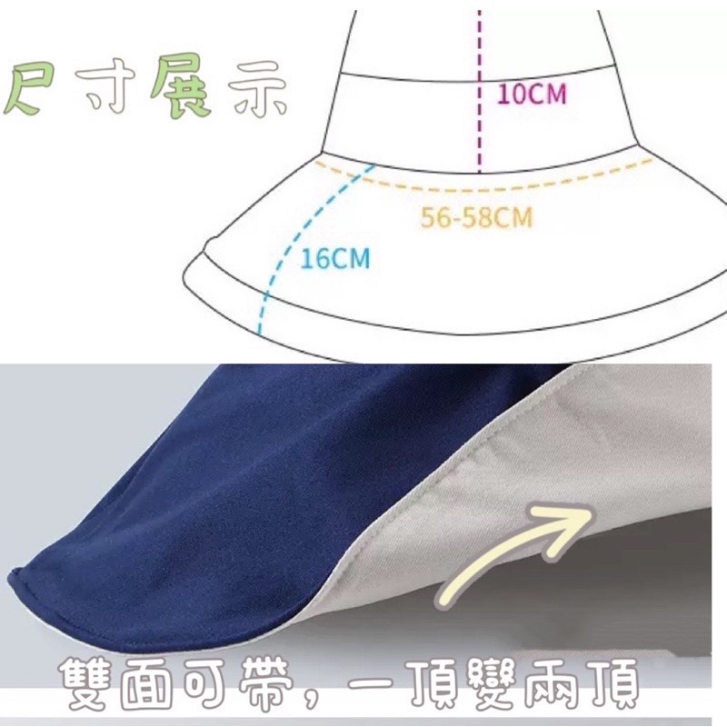 15cm超大帽檐雙面漁夫帽 遮陽帽 贈送防風繩 漁夫帽-細節圖10