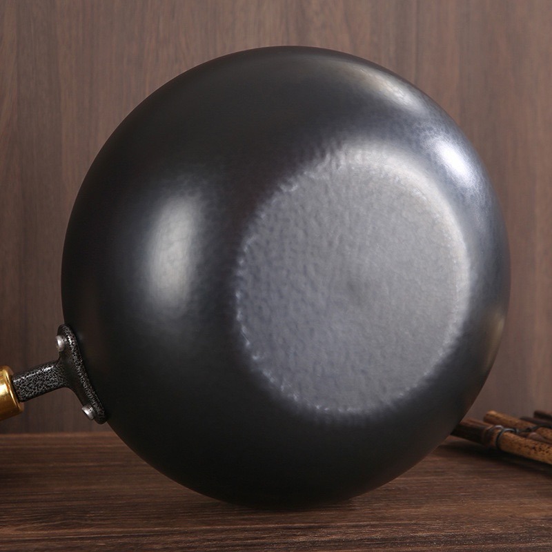 光面24CM大肚鍋 老鐵鍋 不挑爐灶 鐵鍋 深鐵鍋 物理不沾鍋-細節圖3