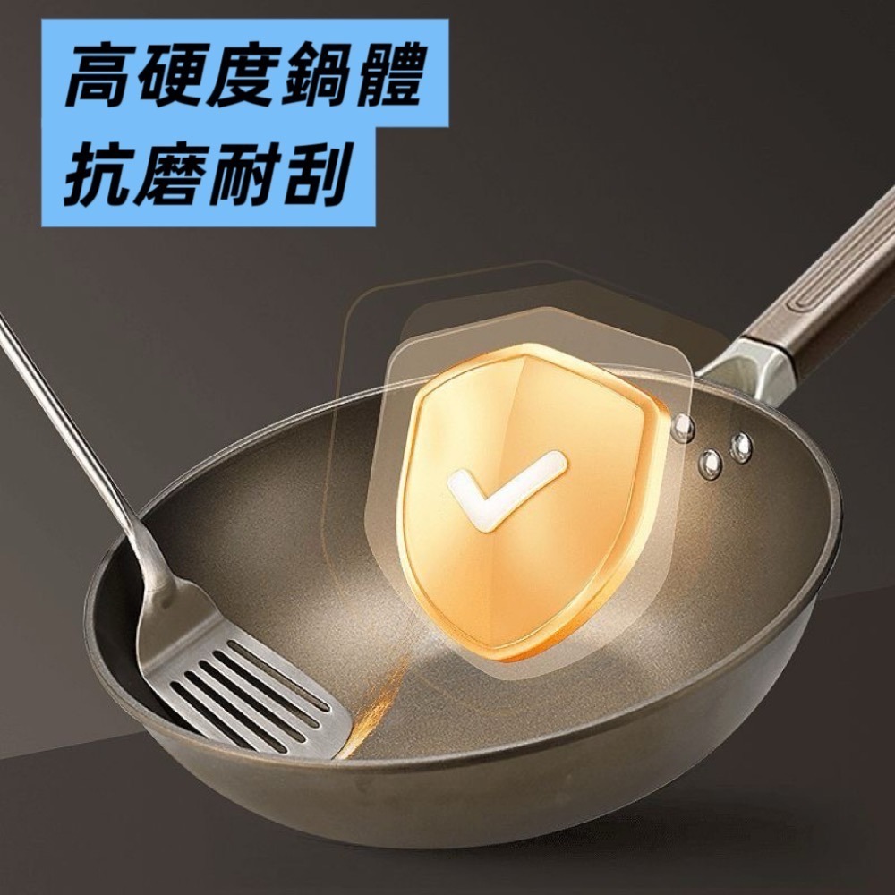 鈦合金不沾炒鍋 鈦盾雙面鈦金鍋 0氟塗層 無塗層 物理不沾 不沾炒鍋-細節圖8