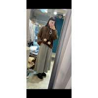 燈籠袖親膚毛衣（附毛毛球圍巾）