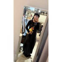 水洗牛仔繭型吊帶洋