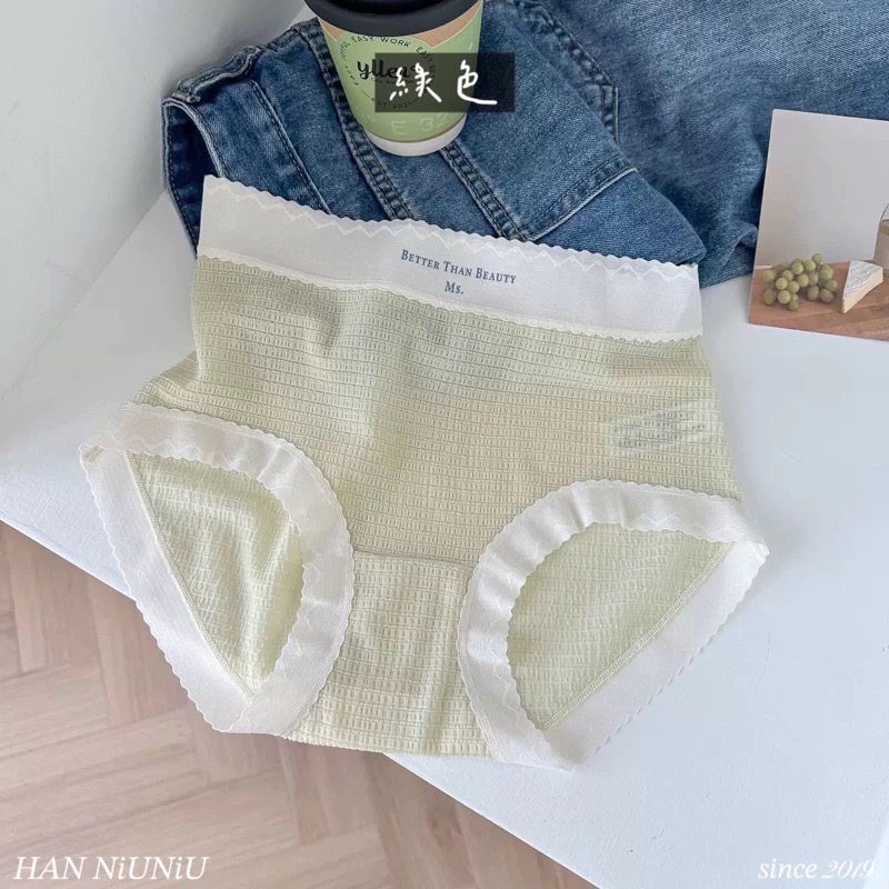 ʜᴀɴɴɪᴜ☺︎︎歐膩內褲系列｜奢華蕾絲英文字格紋內褲 中高腰內褲 / 07105-規格圖7