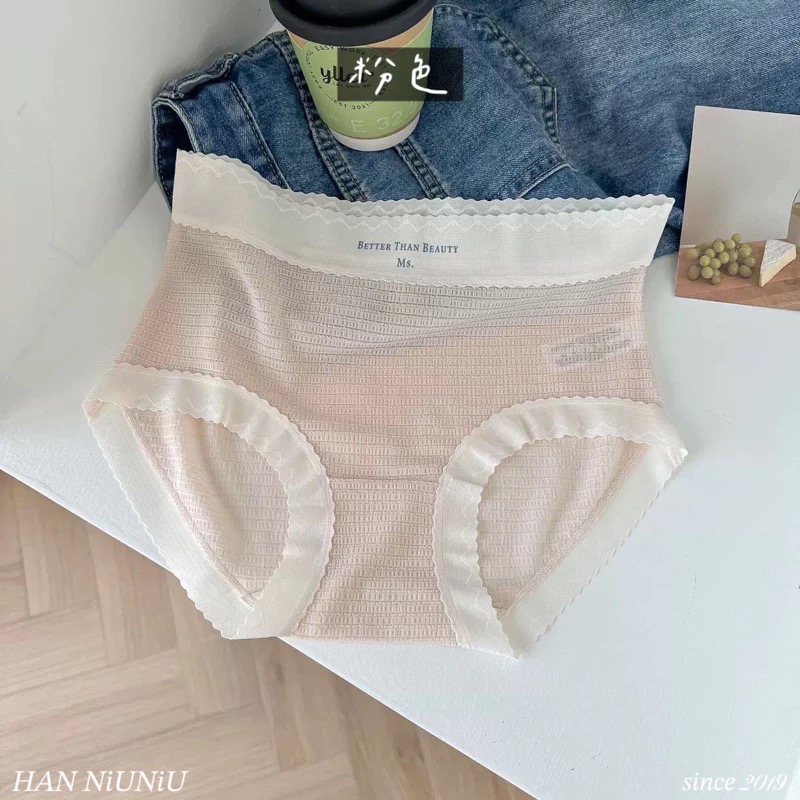 ʜᴀɴɴɪᴜ☺︎︎歐膩內褲系列｜奢華蕾絲英文字格紋內褲 中高腰內褲 / 07105-規格圖7