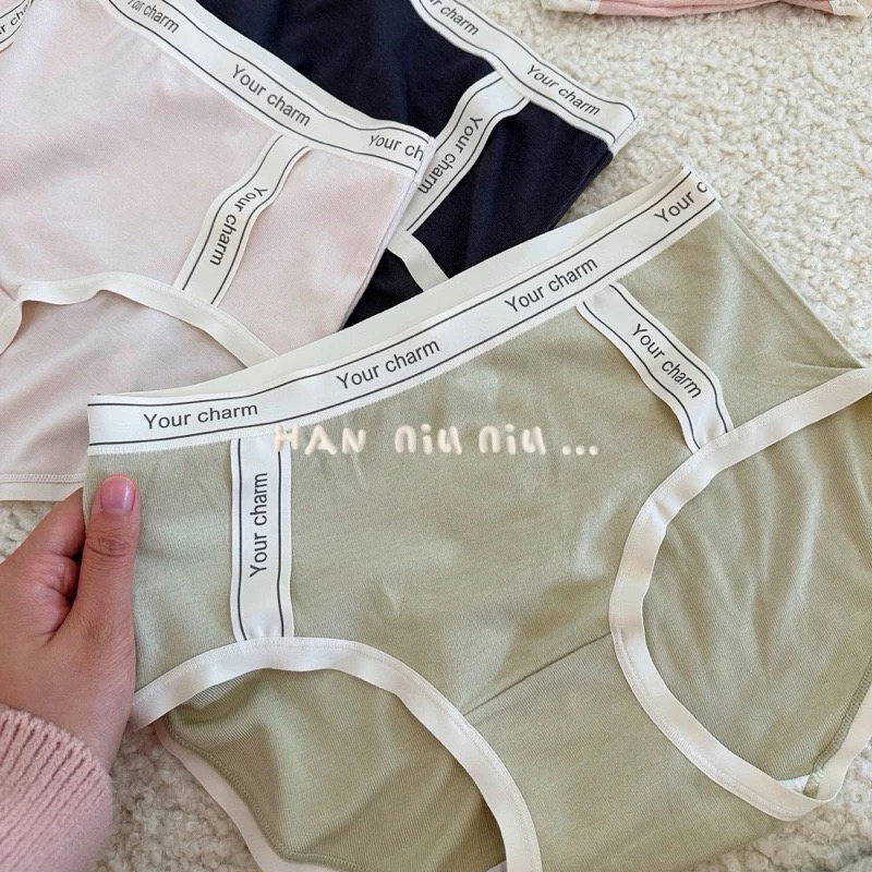 ʜᴀɴɴɪᴜ☺︎︎內褲系列｜休閒運動風 細磨毛英文滾邊造型中腰內褲/運動內褲-細節圖2