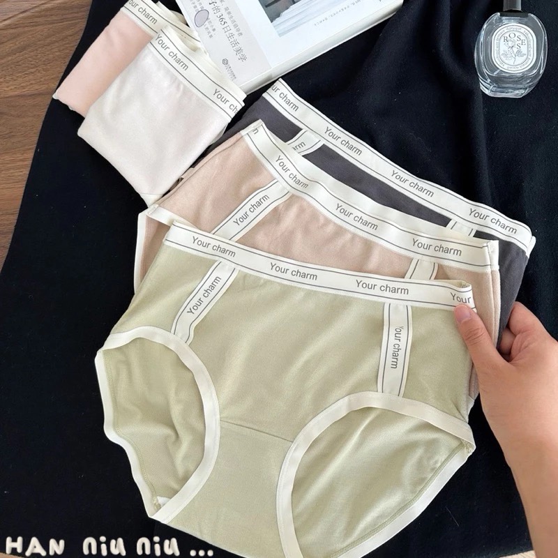 ʜᴀɴɴɪᴜ☺︎︎內褲系列｜休閒運動風 細磨毛英文滾邊造型中腰內褲/運動內褲-細節圖3