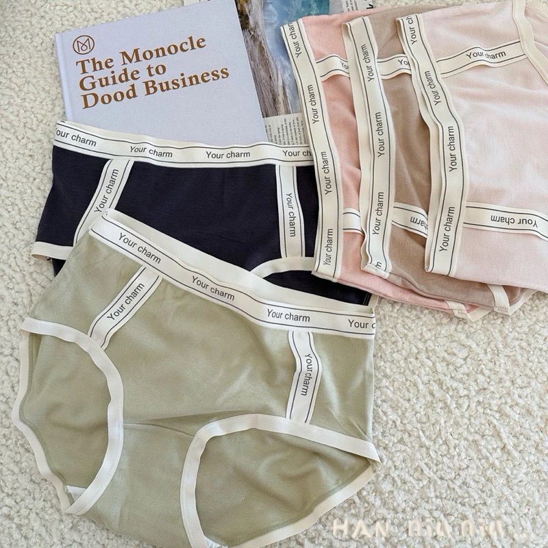 ʜᴀɴɴɪᴜ☺︎︎內褲系列｜休閒運動風 細磨毛英文滾邊造型中腰內褲/運動內褲-細節圖4