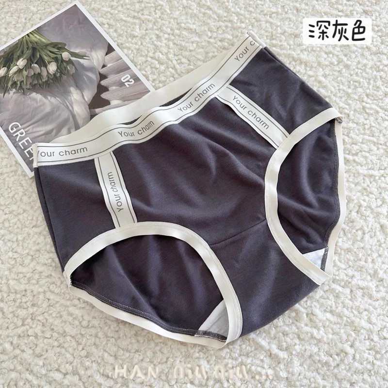 ʜᴀɴɴɪᴜ☺︎︎內褲系列｜休閒運動風 細磨毛英文滾邊造型中腰內褲/運動內褲-規格圖7