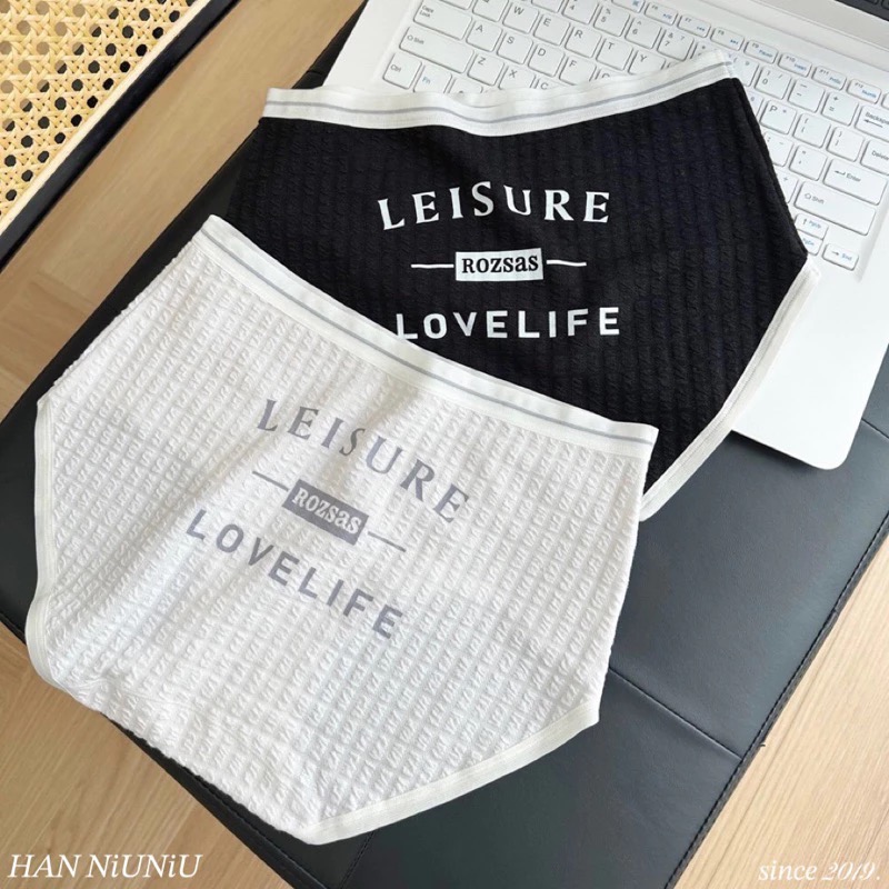 ʜᴀɴɴɪᴜ☺︎︎內褲系列｜超可愛的鬆餅格造型 英文字小清新中腰內褲/超好穿內褲/超透氣內褲-細節圖2