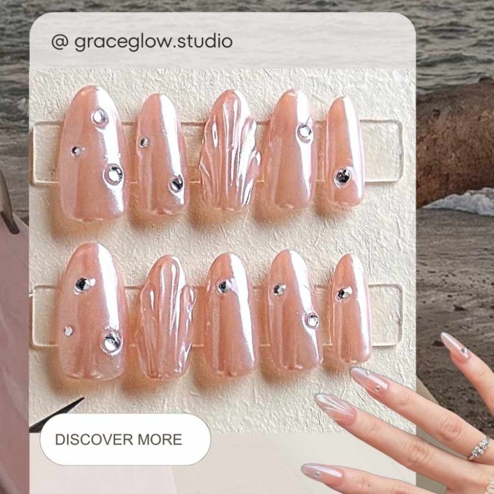 No.002【立體造型丨極光粉丨ClearGirl】手工穿戴甲-細節圖2