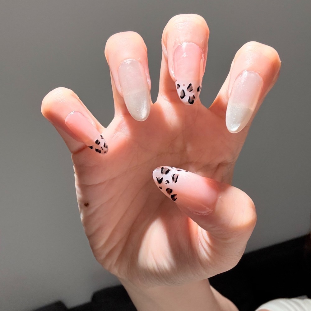 No.016【ClearGirl丨氣質丨裸色系丨豹紋丨貓眼】手工穿戴甲-細節圖3