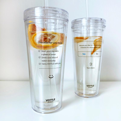 🌞[現貨]Vottle韓國代購 雙層吸管杯 隨行杯 隨身杯 冷水杯 咖啡杯 環保杯