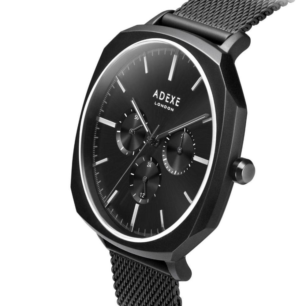 🌞[現貨]英國代購 ADEXE手錶 Leicester磨砂黑質感男錶42mm 情人節禮物-細節圖2