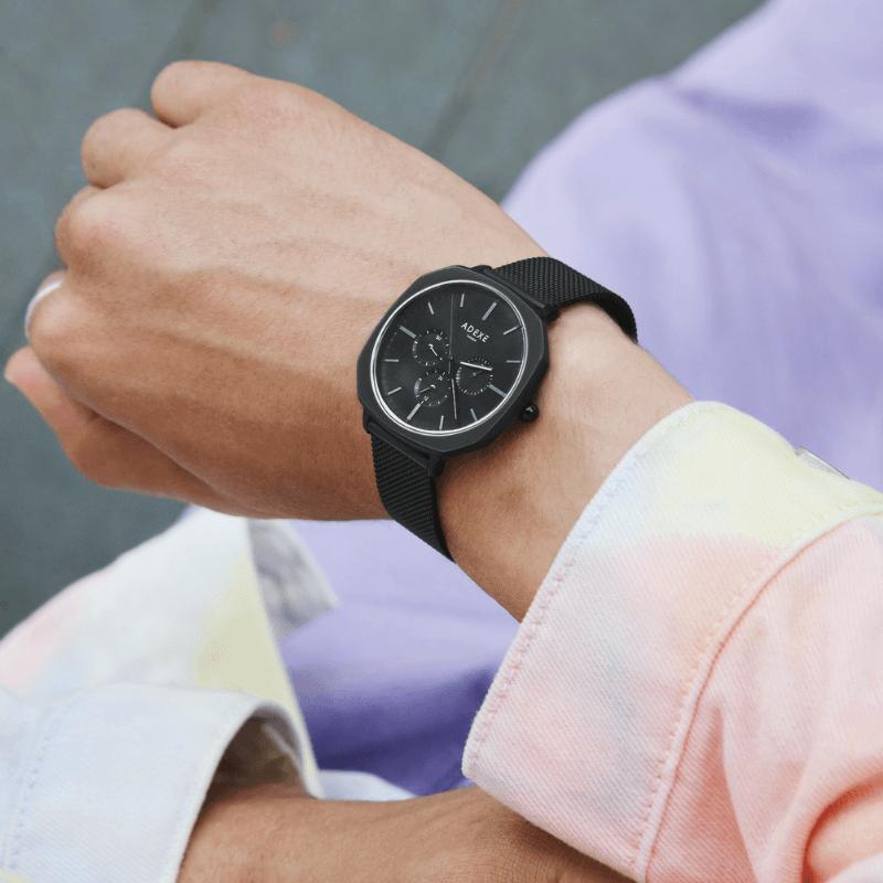 🌞[現貨]英國代購 ADEXE手錶 Leicester磨砂黑質感男錶42mm 情人節禮物-細節圖5