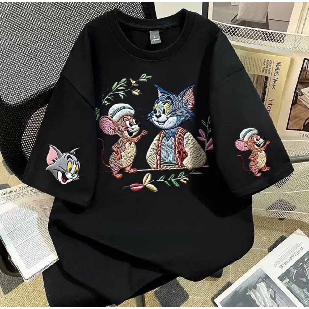 仿刺繡印花純棉上衣-規格圖2