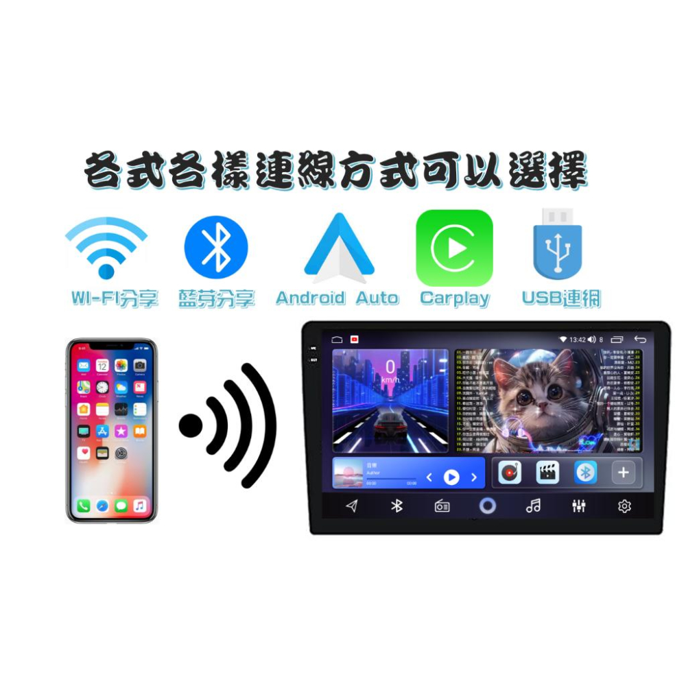 【免運】台灣現貨 八核心安卓車機頂配款 QLED全貼合高清螢幕  內鍵carplay 導航 網路 聲控 藍芽 收音機-細節圖6