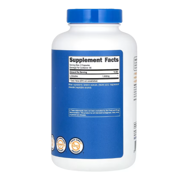 美國原裝 Nutricost L-瓜氨酸 1500 毫克 180 粒膠囊（每粒膠囊 750 毫克) 委任代購-細節圖2