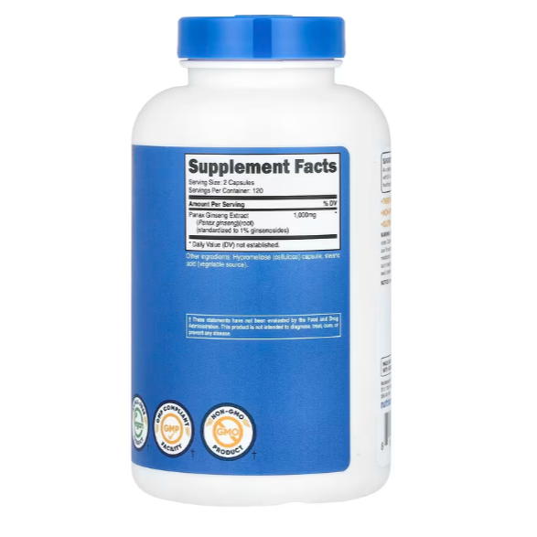 美國原裝 Nutricost Panax Ginseng  人參 1000毫克 240粒膠囊-細節圖2