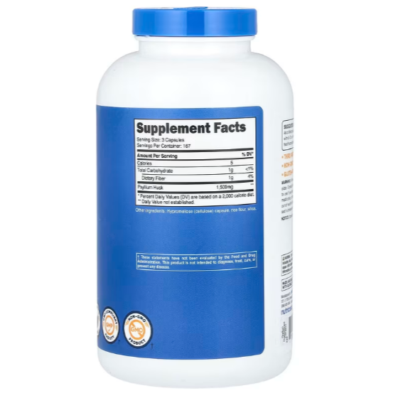 美國原裝 Nutricost Psyllium Husk 車前子殼 1,500毫克 500/90粒膠囊 委任代購-細節圖2