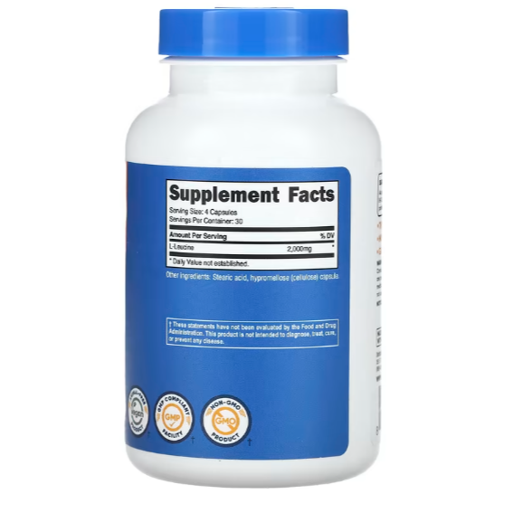 美國原裝 Nutricost L-leucine 亮氨酸 2,000毫克 120粒膠囊（每粒膠囊 500 毫克）委任代購-細節圖2