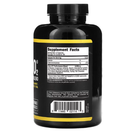 美國原裝 PrimaForce Peak O2優級蘑菇混合物 2000毫克 180粒膠囊（每粒膠囊 666毫克）委任代購-細節圖2