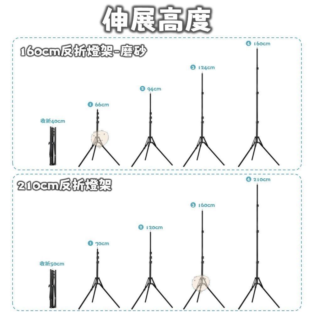 【蘿莉爸】 反折式直播支架 反折式燈架 折疊燈架 環形補光燈支架 柔光箱燈架 閃光燈支架 三腳架-細節圖2