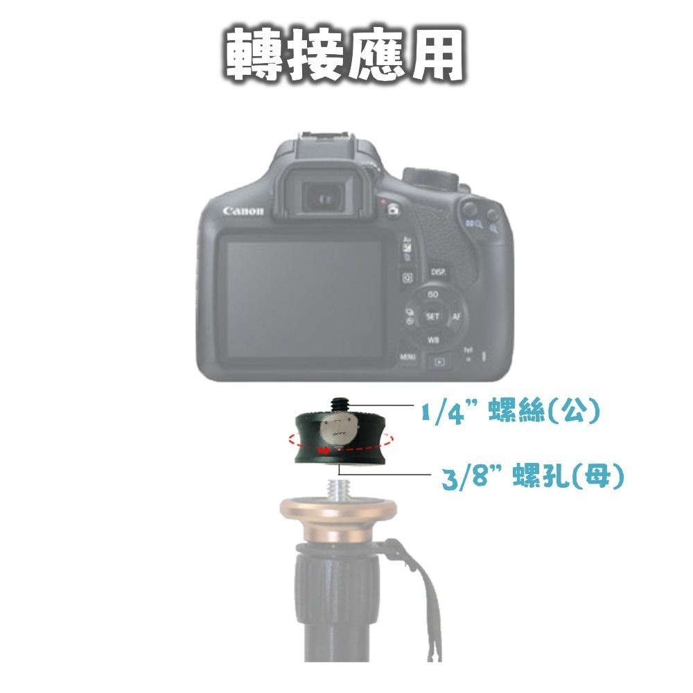 【蘿莉爸】鋁合金 3/8吋 轉 1/4吋 三腳架轉接螺絲 雲台轉接螺絲 轉換螺母-細節圖4