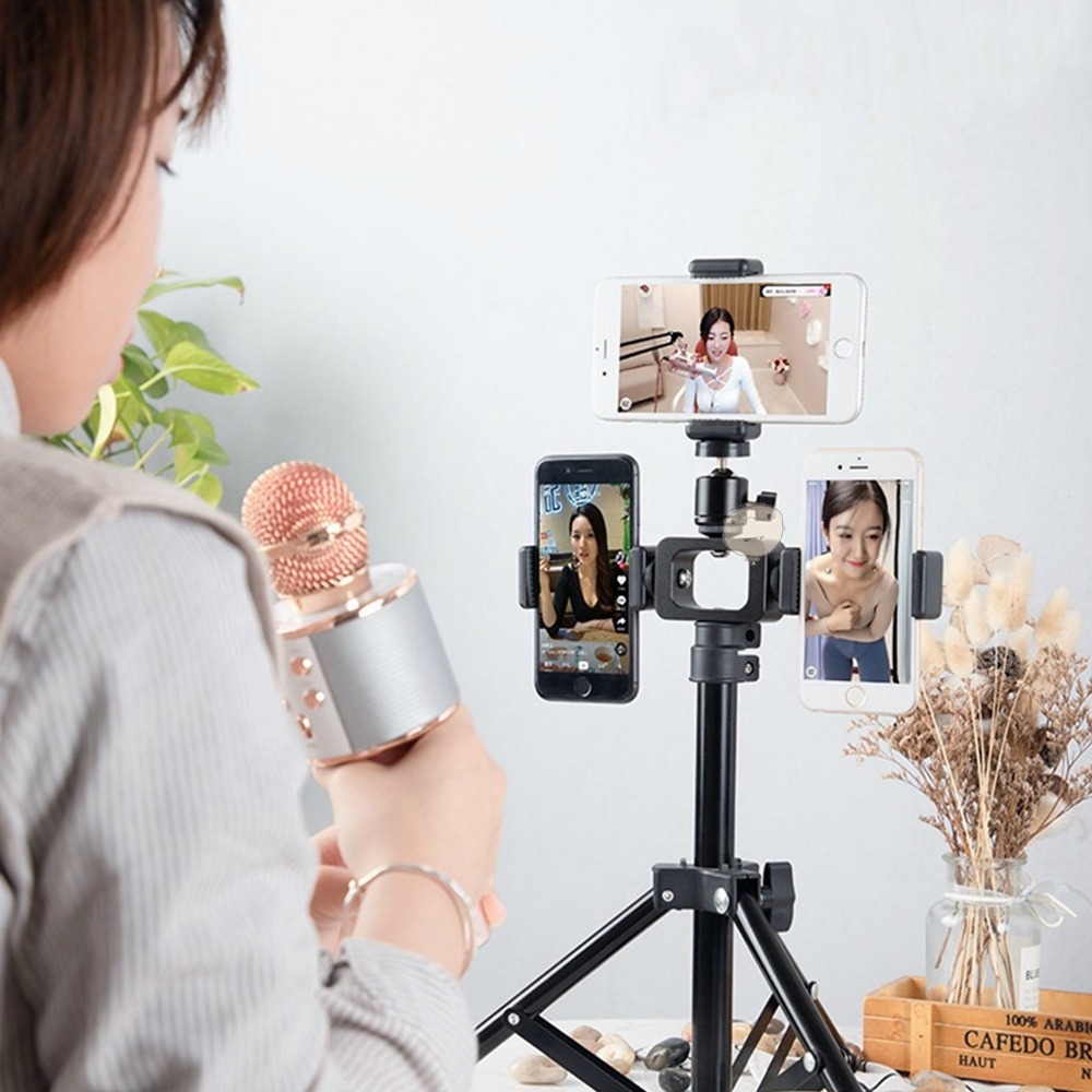 【蘿莉爸】金屬款 三機位 多機位 手機直播支架 錄影支架 相機支架 擴充支架-細節圖6