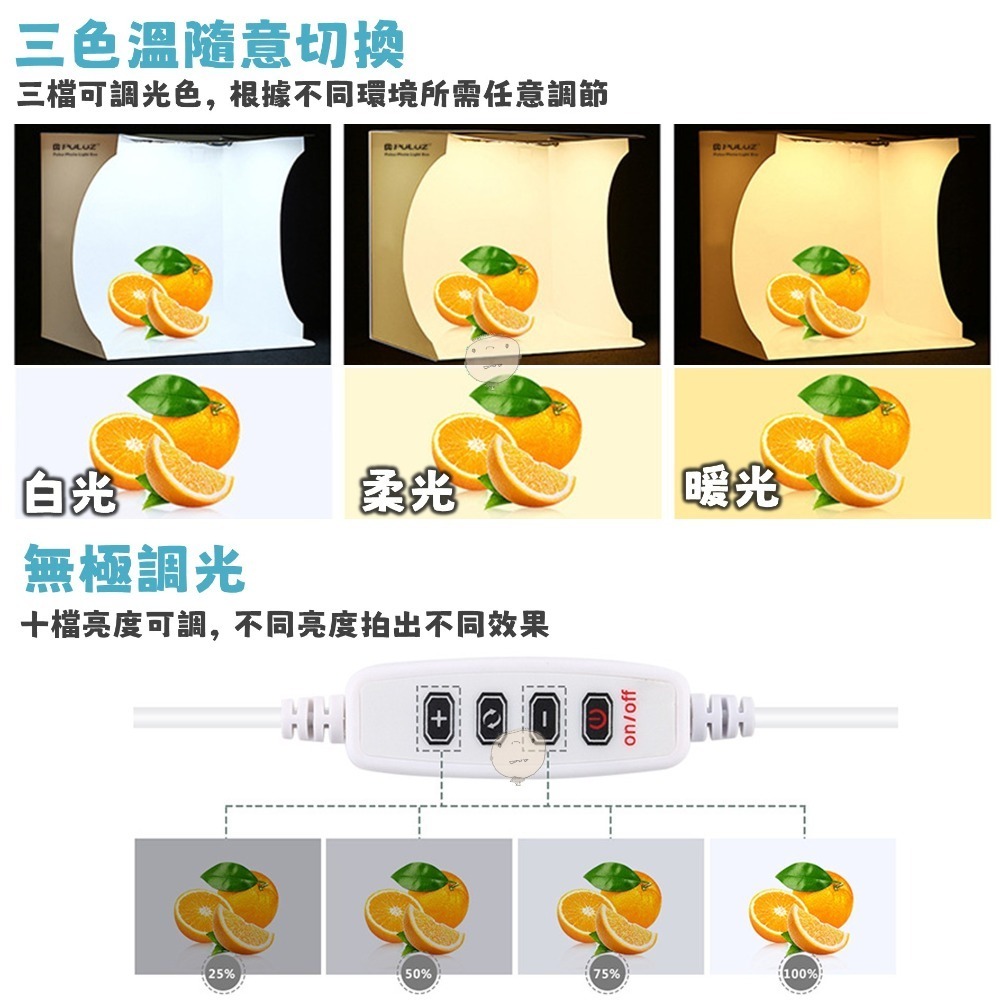 【蘿莉爸】PULUZ 胖牛 雙燈 環燈 LED 攜便式 可折疊 微型攝影棚 迷你攝影棚 柔光箱 (可俯拍)-細節圖5