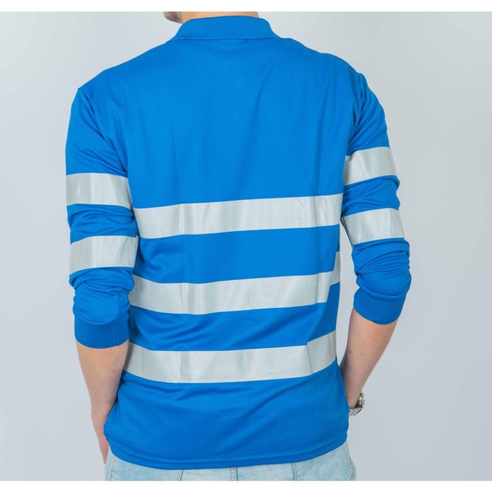 【反光T恤/長袖】反光T恤 反光衣 POLO衫 工作服 反光長袖 吸濕排汗 工作服 工地排汗衫 符合高公局規定-細節圖2