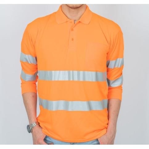 【反光T恤/長袖】反光T恤 反光衣 POLO衫 工作服 反光長袖 吸濕排汗 工作服 工地排汗衫 符合高公局規定-細節圖3