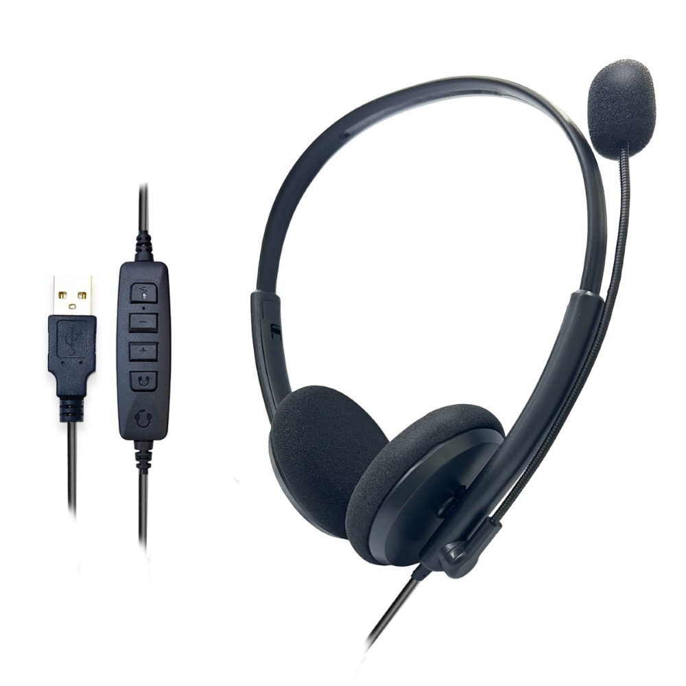 [ZIYA] 辦公商務專用 頭戴式耳機 附麥克風 雙耳 USB 插頭/介面 流暢互動款-細節圖2