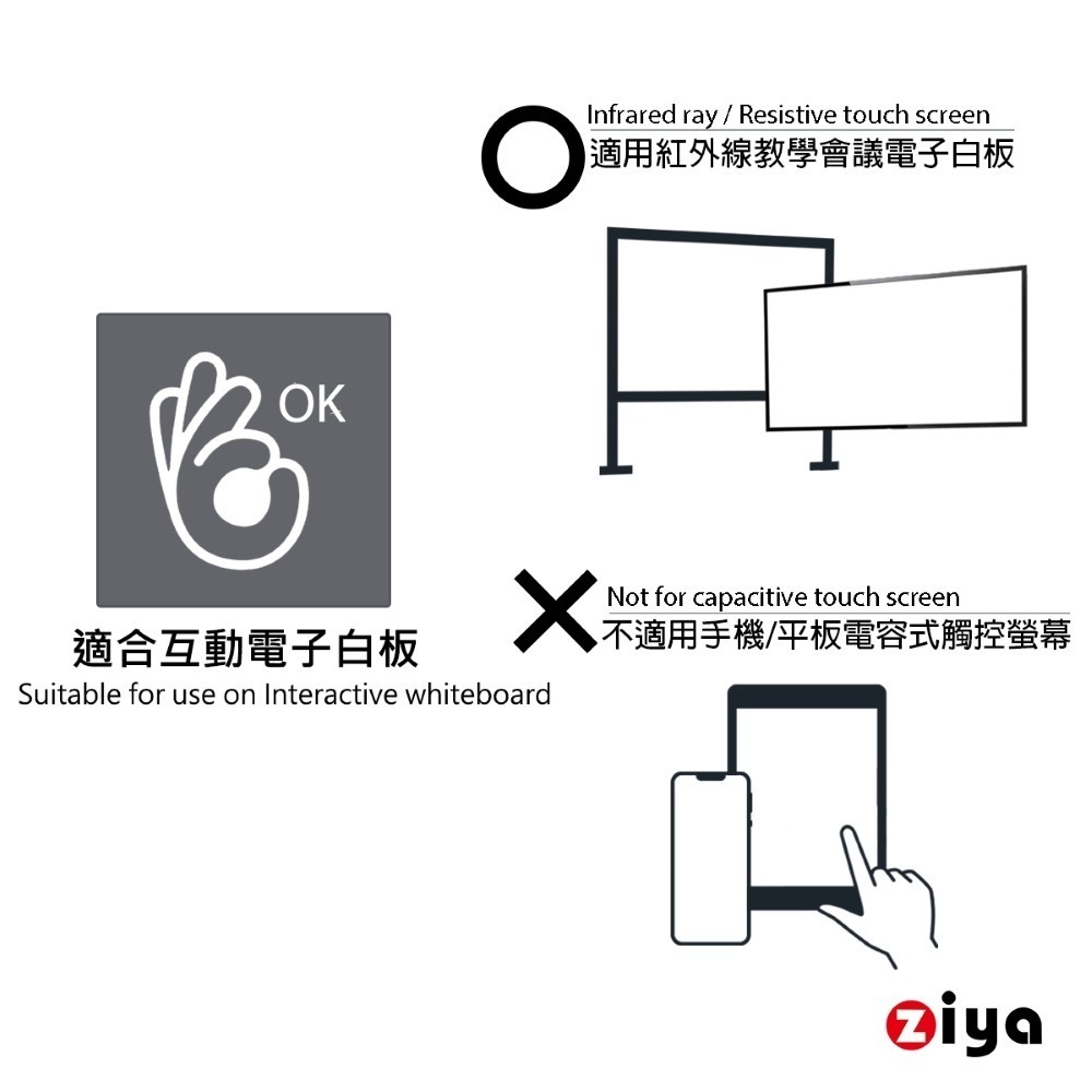 [ZIYA]教學會議光學式觸控筆 毛氈筆頭 塑膠筆身 圓形實用款  顏色隨機-細節圖3