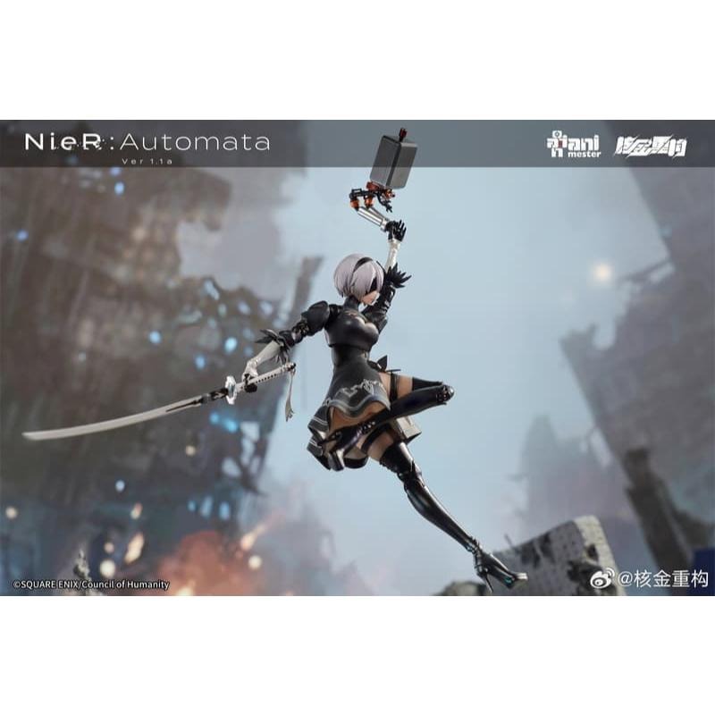 《$uper Toys》全新 大漫匠 核金重構 1/9 可動 包膠人偶 尼爾：自動人形 2B 公仔 模型 人偶-細節圖4
