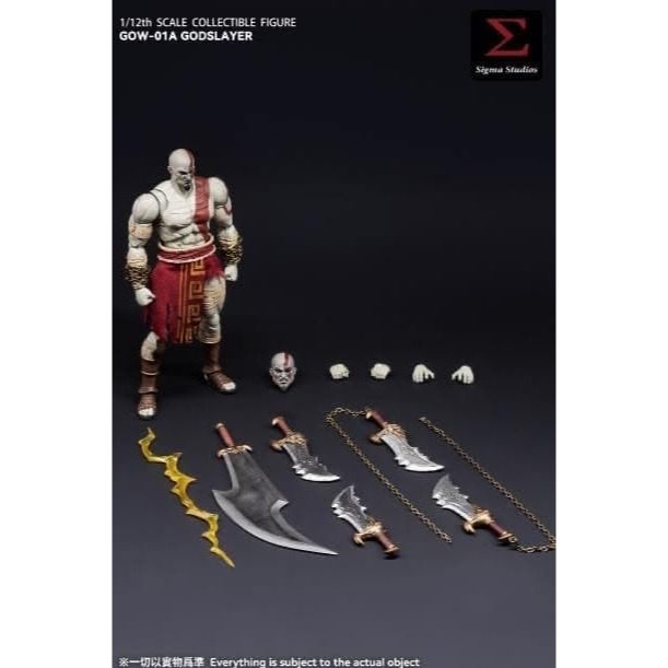SIGMA STUDIOS GOW-01A 1/12 弒神者 奎神 奎爺 戰神 克雷托斯 可動人偶-細節圖2