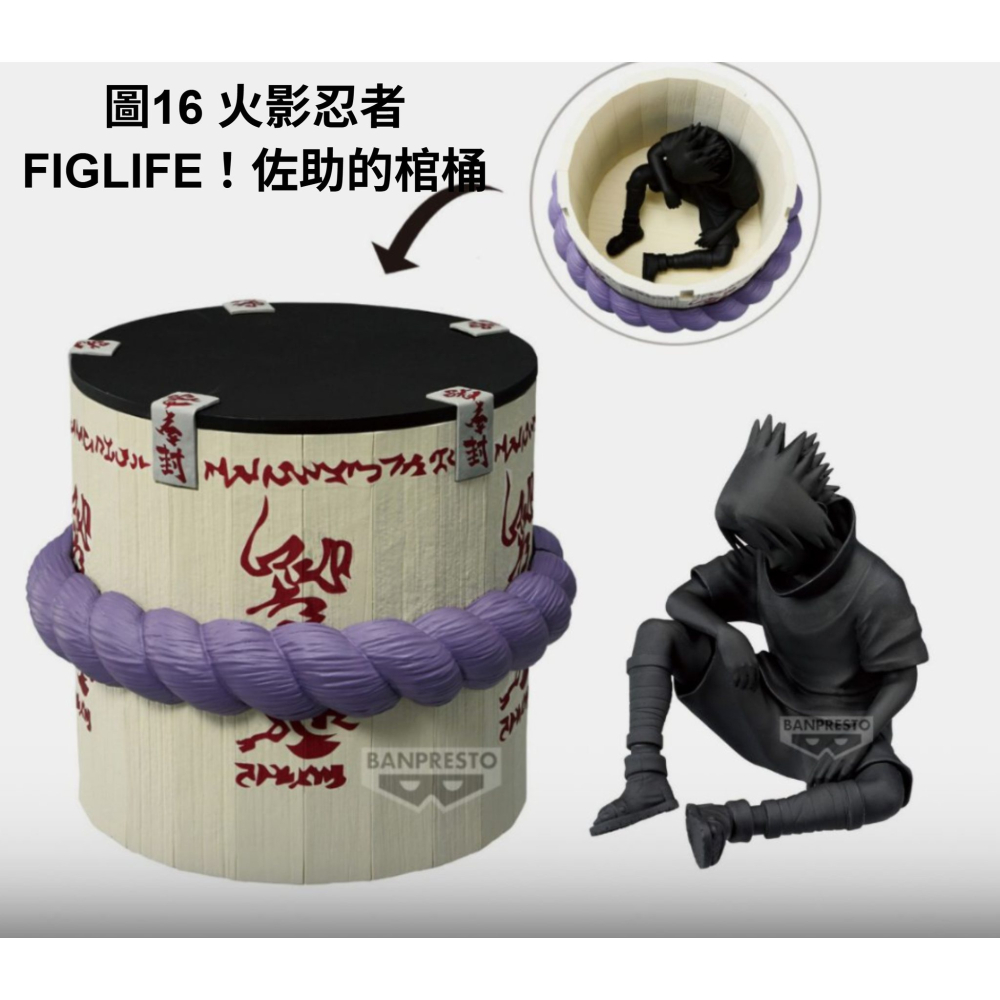 《$uper Toys》全新 萬代 景品 火影忍者 桌上 收納 FIGLIFE 佐助的棺桶 筆筒 佐助 公仔 棺材桶-細節圖2