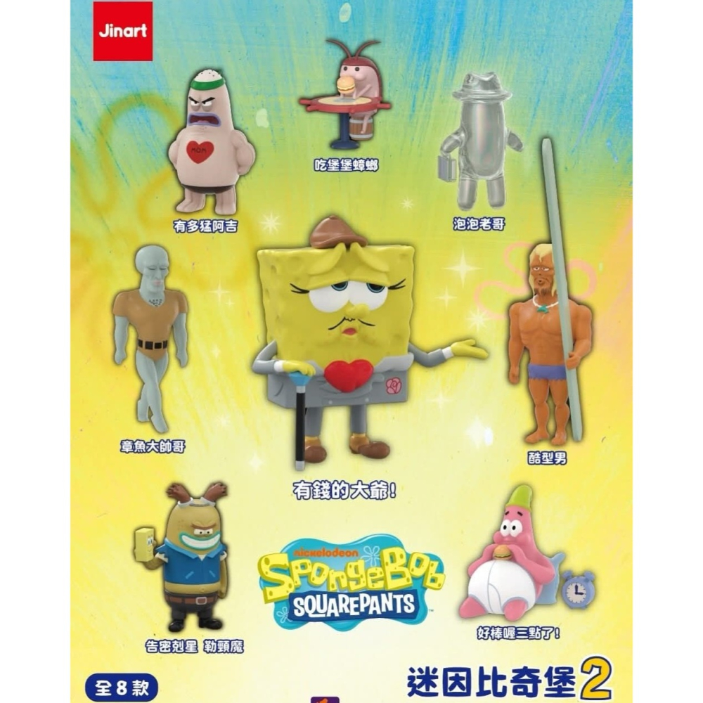 《$uper Toys》全新 Jinart 盒玩 海綿寶寶 迷因 2 漢堡 蟑螂 比奇堡居民 比奇堡 海蟑螂 公仔-細節圖2