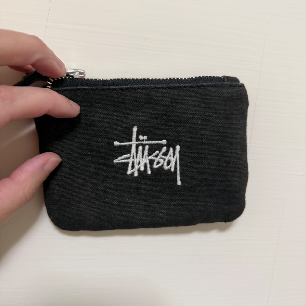 Stussy Canvas Coin Pouch 水洗 黑色 錢包-細節圖2