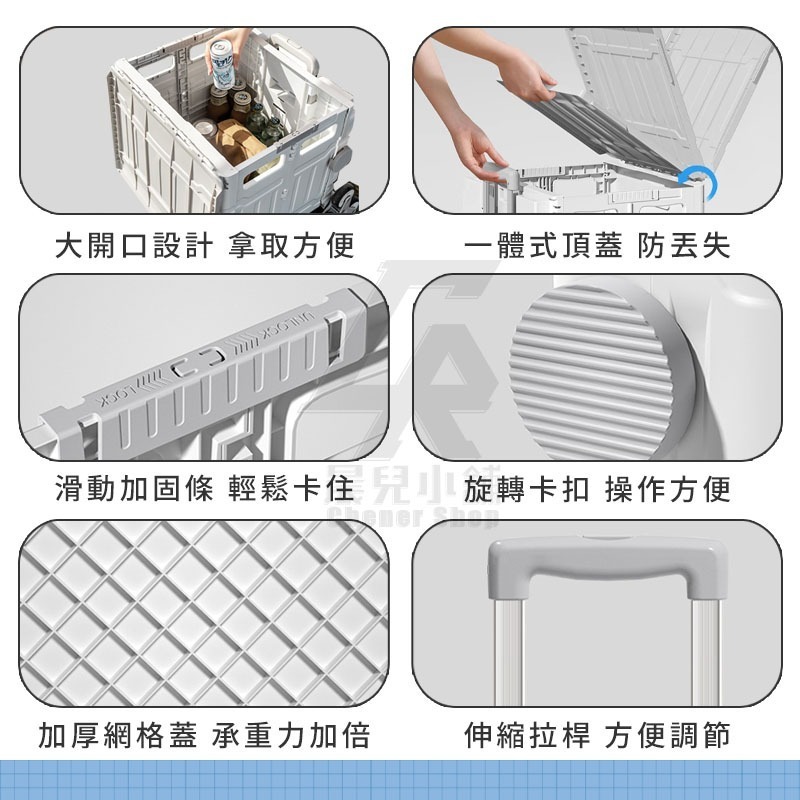 折疊購物車 萬用行動手拉車 折疊推車 收納車 爬梯推車 購物籃 小拉車 摺疊手推車 買菜車 置物推車 推車-細節圖8