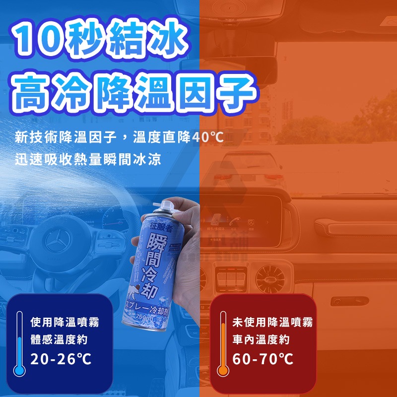 ❄冰涼噴霧❄ 汽車降溫噴霧 物理降溫 夏日神器 涼感噴霧 爽身噴霧 急凍噴霧 製冷噴霧 速冷劑 冰溫噴霧 寒冰噴霧-細節圖5