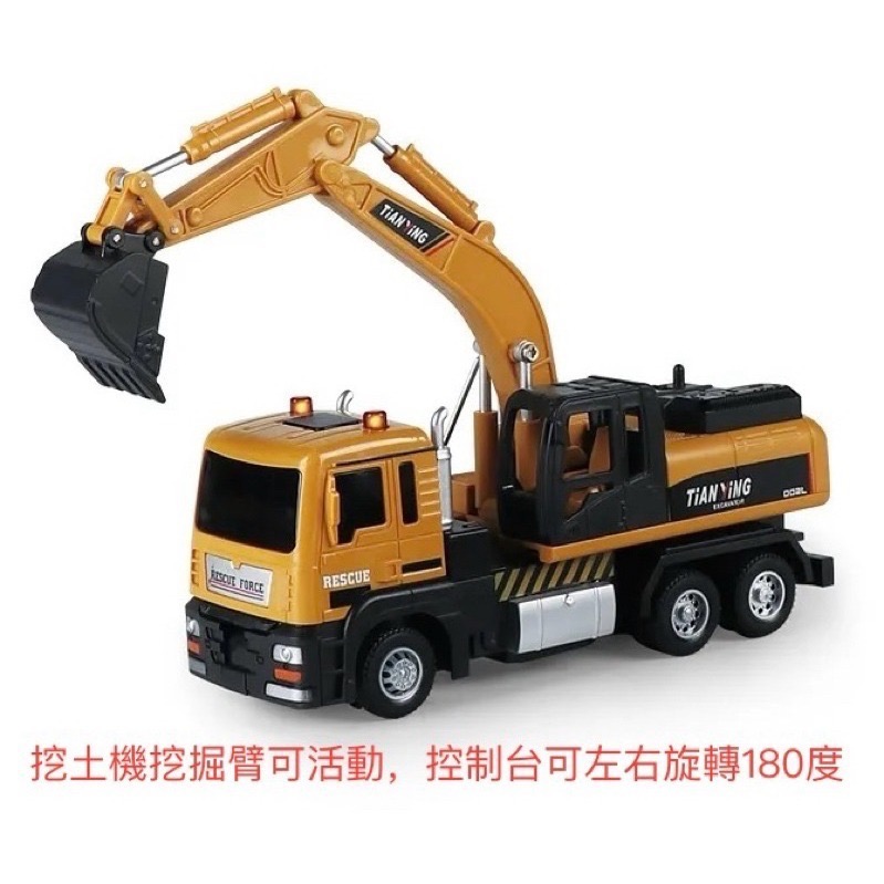 【童話工坊】高仿真聲光迴力車系列-噴水雲梯車、消防雲梯車、消防車噴水車、水泥攪拌車、工程吊車、挖土機 聲光迴力車多款-細節圖7