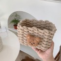 熱賣款✅居家收納系列😎手工粗棉繩編織ins風小熊收納籃。2色-規格圖5
