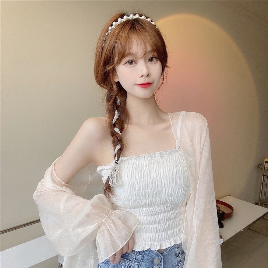 版版自留推薦款。女裝系列👩夏天薄款 雪紡 防曬 外罩 外套 仙氣滿滿。杏色-細節圖3