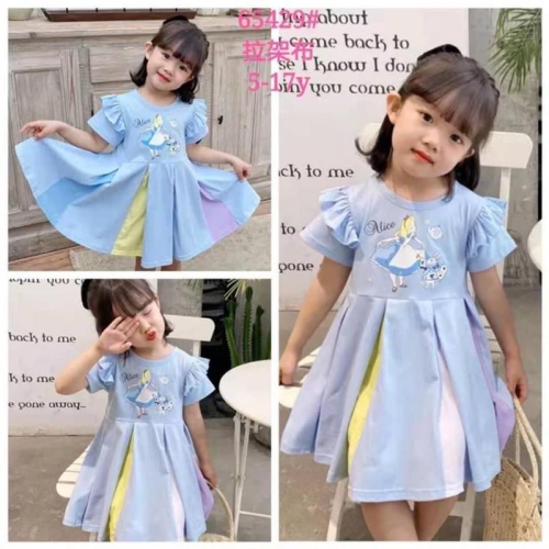65429 藍色愛麗絲洋裝 女童短袖洋裝 夏款童裝