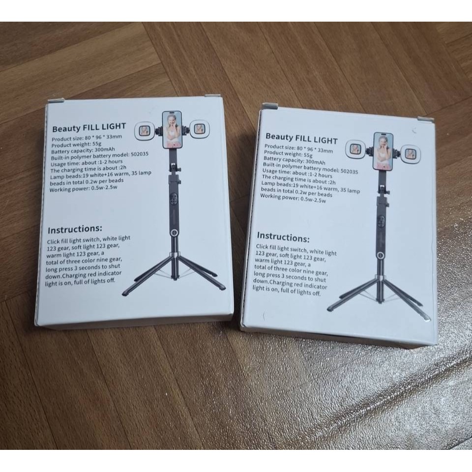 (新品兩個一起特價轉售) GUXON 伸縮雙用自拍桿專用補光燈-細節圖3