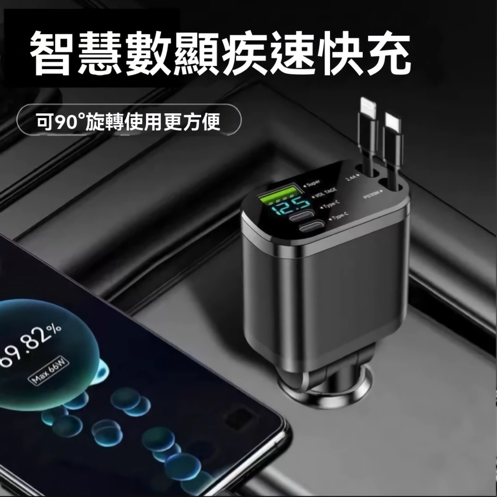 【大亨現貨】自帶線高速車充-細節圖5